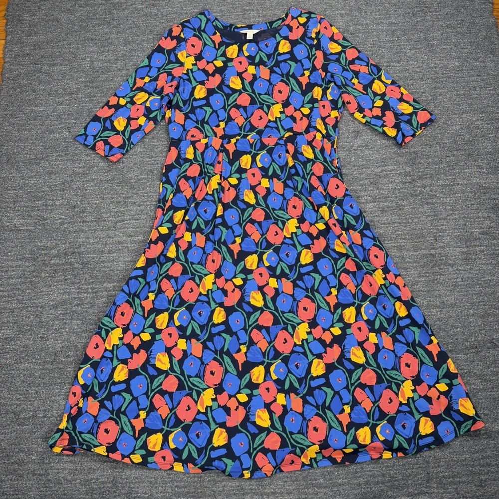 Seasalt Cornwall Veronica Dress Women 12 Zennor Blooms Floral Pockets Organic